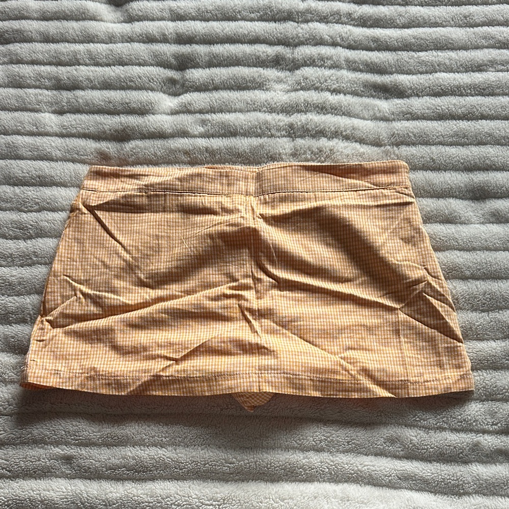 Plaid Orange Mini Skirt